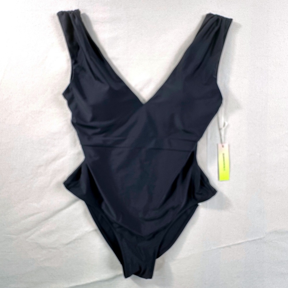 Summersalt The Ruffle Backflip One Piece Swimsuit Black Womens 10 NWT